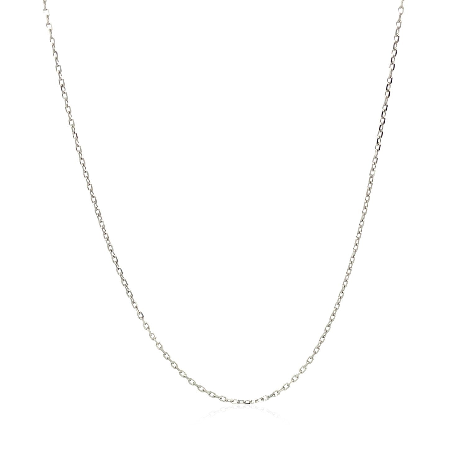 10k White Diamond Cut Cable Link Chain (0.87 mm) Bids.com