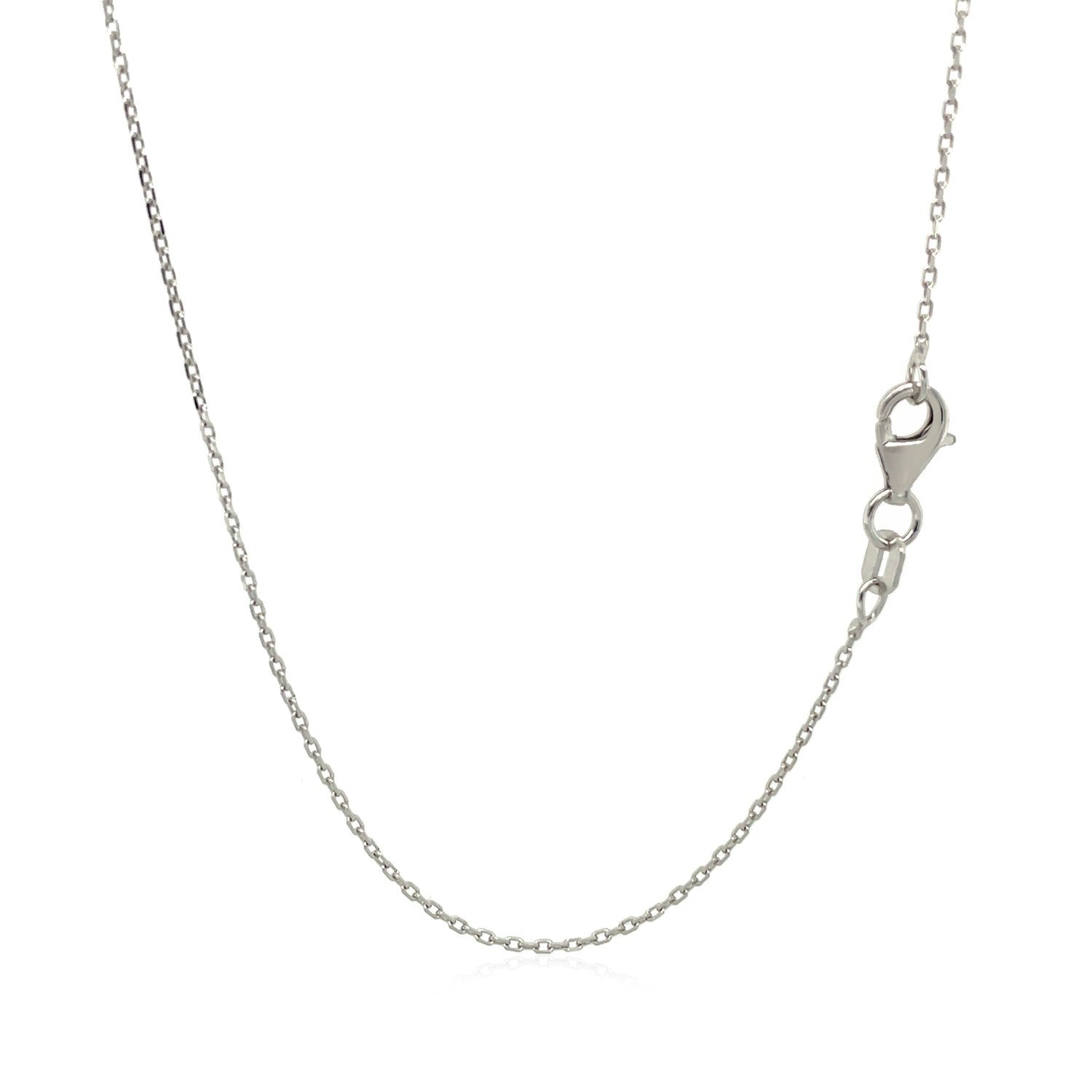 10k White Diamond Cut Cable Link Chain (0.87 mm) Bids.com
