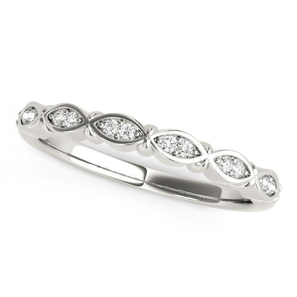 14k White Gold Unique Infinity Design Diamond Wedding Band (1/10 cttw) Bids.com