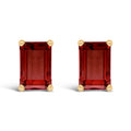14K White Gold 6x4MM Emerald Shaped Amethyst Solitaire Stud Earrings Bids.com