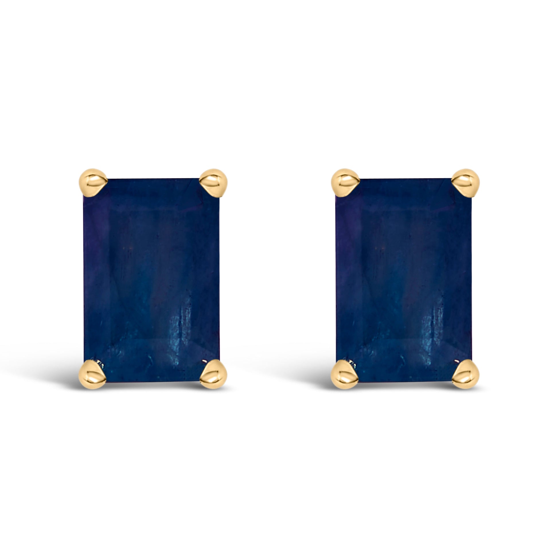 14K White Gold 6x4MM Emerald Shaped Amethyst Solitaire Stud Earrings Bids.com