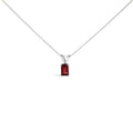 14K White Gold 6x4MM Emerald Cut Purple Amethyst Solitaire Pendant Necklace Bids.com
