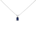 14K White Gold 6x4MM Emerald Cut Purple Amethyst Solitaire Pendant Necklace Bids.com