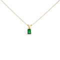 14K White Gold 6x4MM Emerald Cut Purple Amethyst Solitaire Pendant Necklace Bids.com