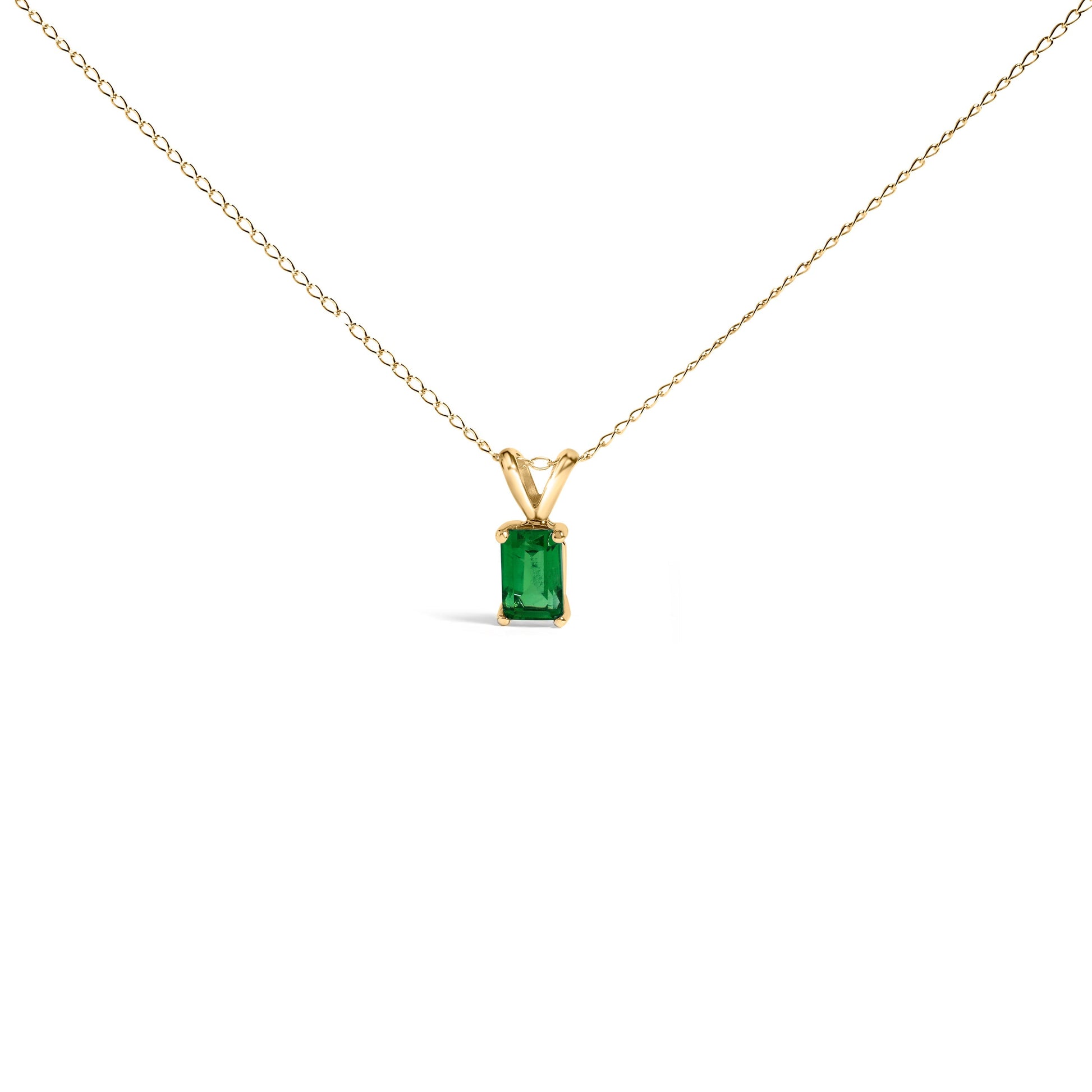 14K White Gold 6x4MM Emerald Cut Purple Amethyst Solitaire Pendant Necklace Bids.com