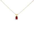 14K White Gold 6x4MM Emerald Cut Purple Amethyst Solitaire Pendant Necklace Bids.com
