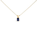 14K White Gold 6x4MM Emerald Cut Purple Amethyst Solitaire Pendant Necklace Bids.com