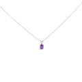 14K White Gold 6x4MM Oval Shaped Purple Amethyst Solitaire Pendant Necklace Bids.com