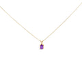14K White Gold 6x4MM Oval Shaped Purple Amethyst Solitaire Pendant Necklace Bids.com