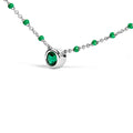 Sterling Silver Lab Created Emerald Bead Chain Necklace Bids.com