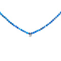 Sterling Silver Diamond Accent Blue Lapis Bead Station Necklace Bids.com
