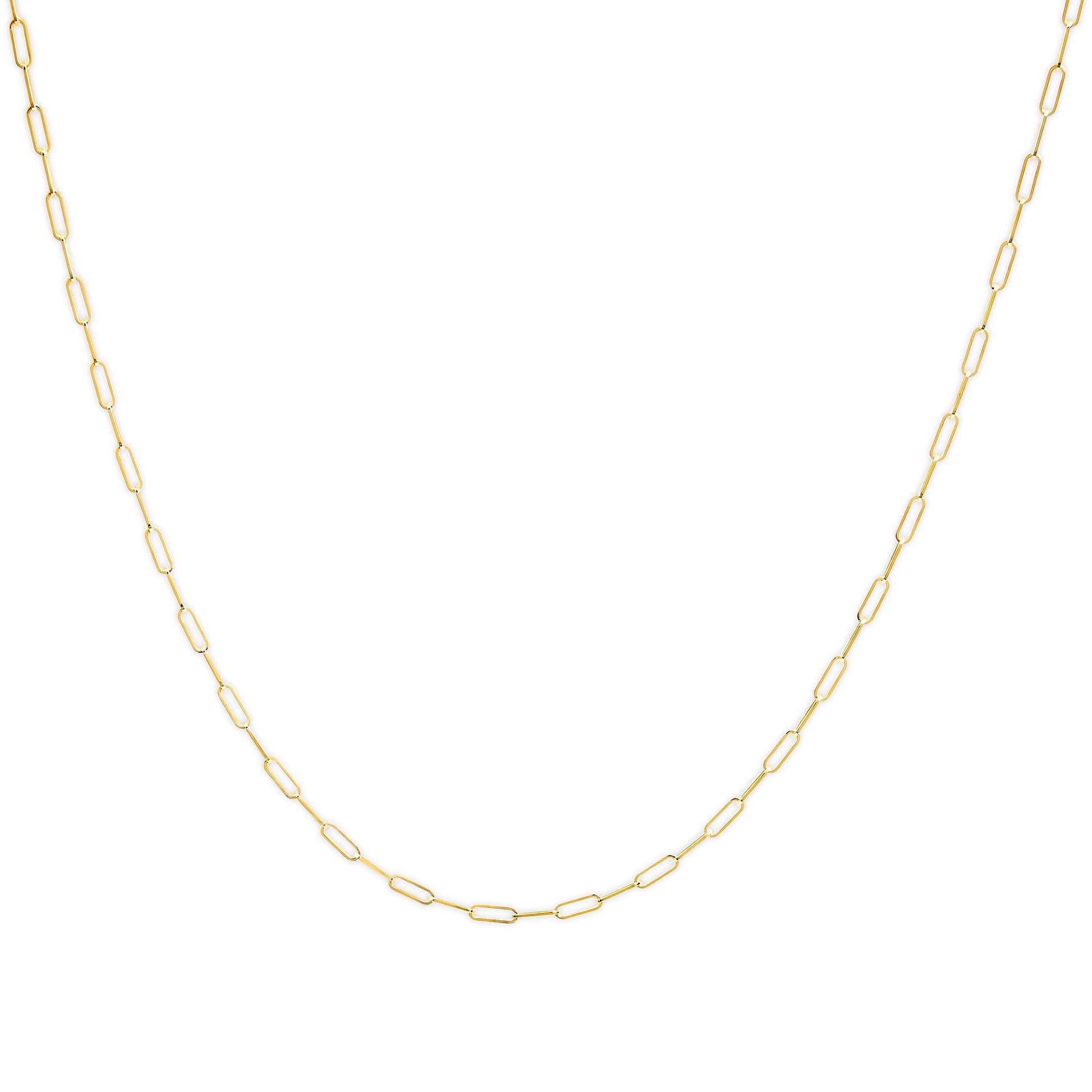 Solid 14K Yellow Gold 2.5mm Paperclip Chain Necklace Unisex 18" Inches Bids.com