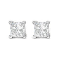 14K White Gold 1.0 Cttw Princess Cut Lab Grown Diamond Solitaire Stud Earrings (F-G Color, VS2-SI1 Clarity) Bids.com