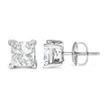 14K White Gold 1.0 Cttw Princess Cut Lab Grown Diamond Solitaire Stud Earrings (F-G Color, VS2-SI1 Clarity) Bids.com