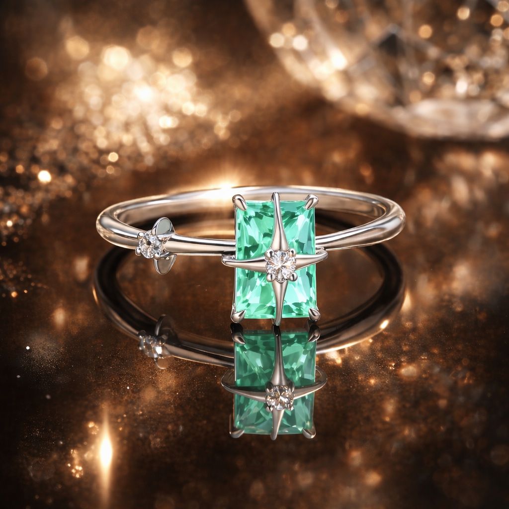 925 Sterling Silver 1.40mm Width CZ & Glass Ring Size 6 for Women Bids.com