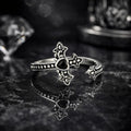 925 Sterling Silver Pavé Setting CZ Oxidized Silver Ring Bids.com