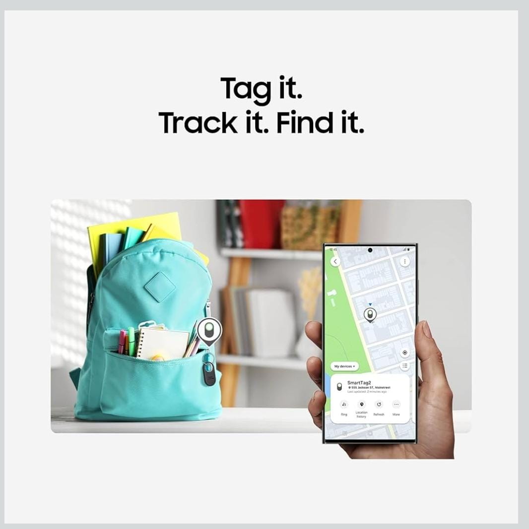 Samsung Galaxy SmartTag2, Bluetooth Tracker, Smart Tag Tracking Device, Item Finder for Keys, Wallet, Luggage, Pets, Use w/ Phones and Tablets Android 11 or Later, 2023, 1 Pack,  Gilles Family DropShipping