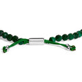 Sterling Silver Malachite Bead Station Bracelet with Bolo Clasp Bids.com