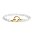 18K Yellow Gold Vermeil Pearl Infinity Lock Tennis Bracelet Bids.com