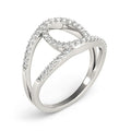 14k White Gold Diamond Loop Style Dual Band Ring (1/2 cttw) Bids.com