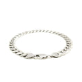 Rhodium Plated 7.9mm Sterling Silver Curb Style Bracelet Bids.com