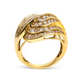 10K Yellow Gold 2.0 Cttw Channel Set Diamond Cocktail Swirl Band Ring (K-L Color, I1-I2 Clarity) - Ring Size 7 Bids.com