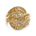 10K Yellow Gold 2.0 Cttw Channel Set Diamond Cocktail Swirl Band Ring (K-L Color, I1-I2 Clarity) - Ring Size 7 Bids.com