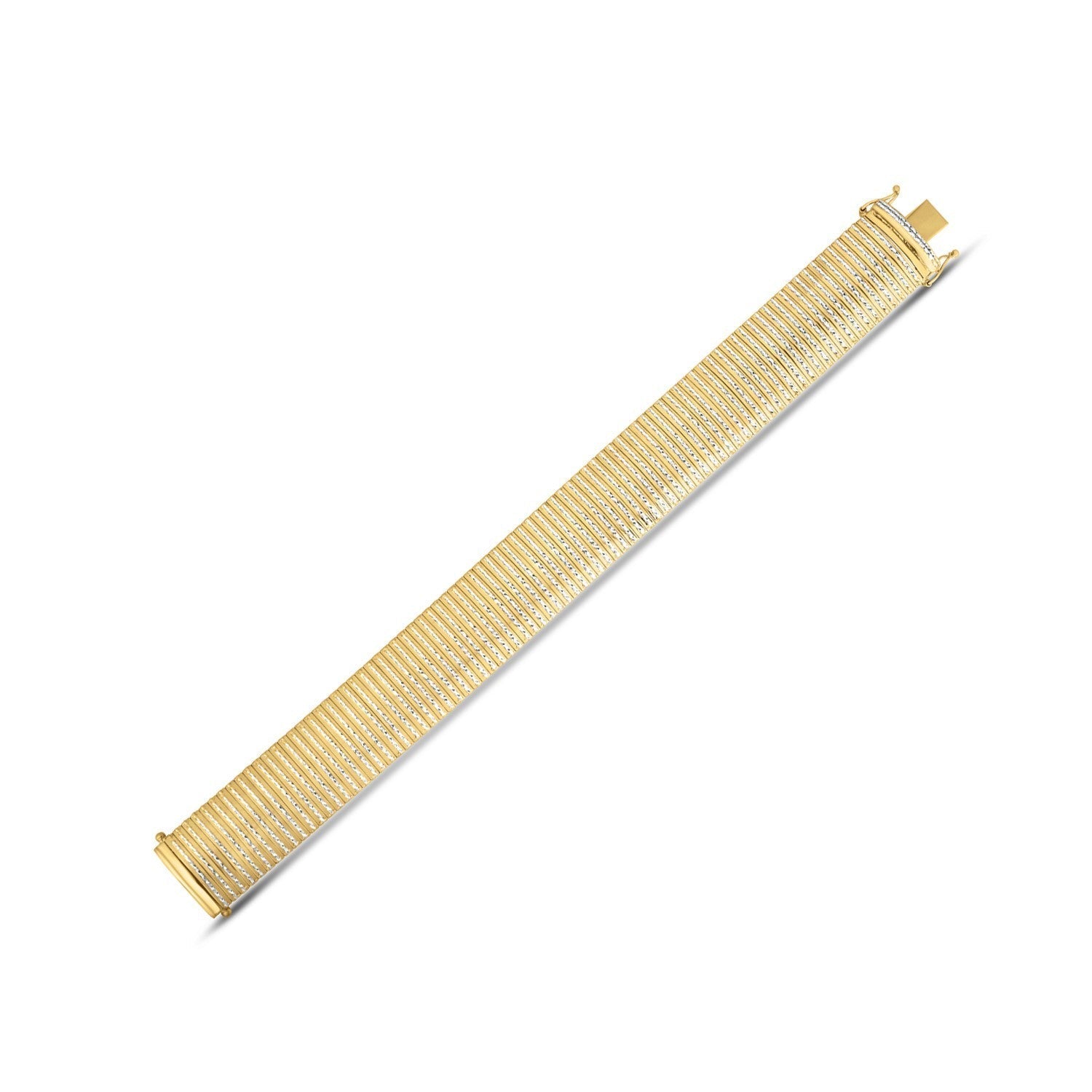 14k Yellow Gold Bold Diamante Flex Bracelet (17.10 mm) Bids.com