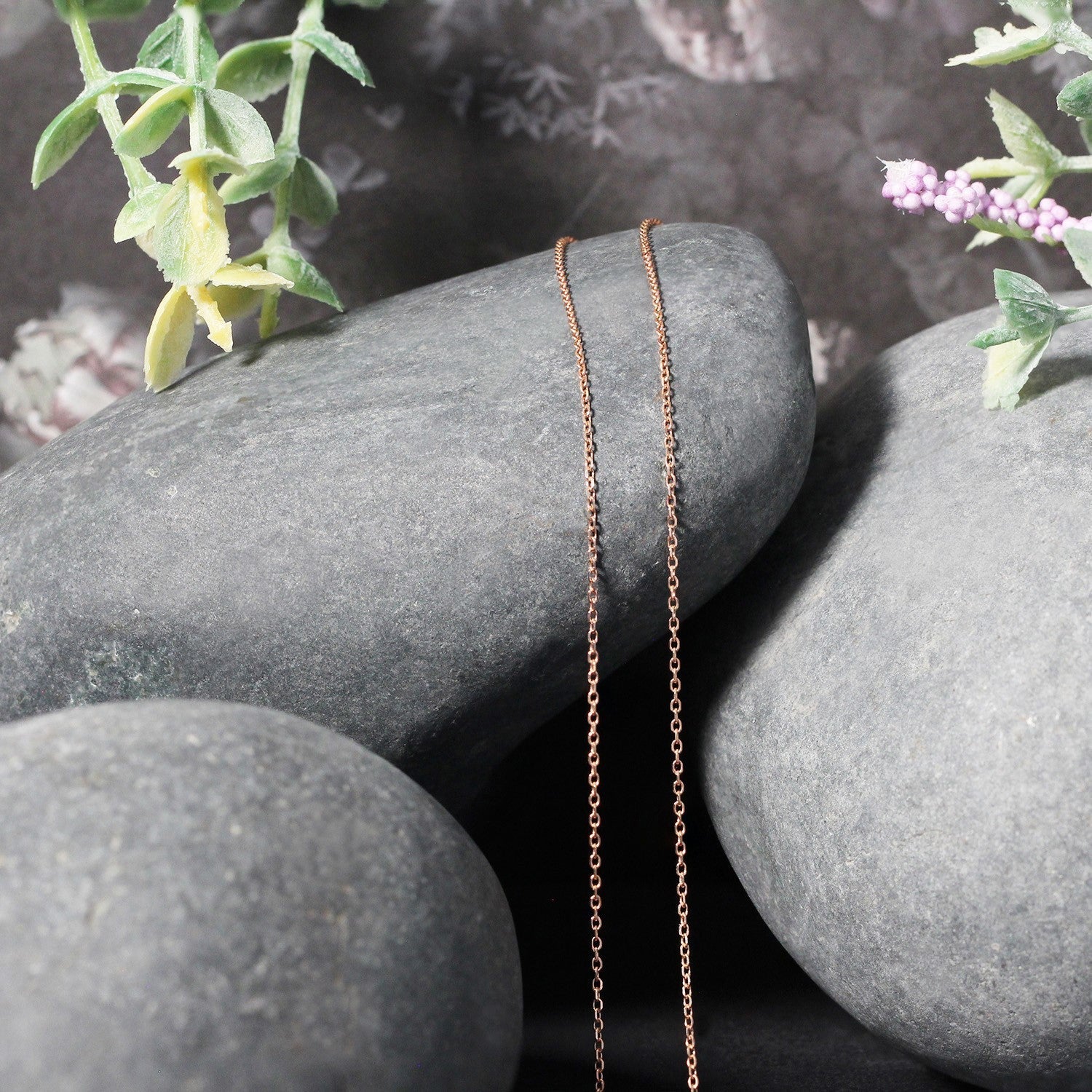 18k Rose Gold Diamond Cut Cable Link Chain (0.75 mm) Bids.com