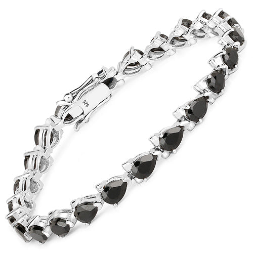 14.82 Carat Genuine Black Spinel 925 Sterling Silver Bracelet Bids.com