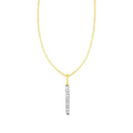 14k Yellow Gold Bar Pendant with Diamonds Bids.com