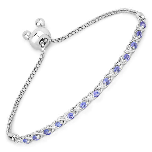 0.91 Carat Genuine Tanzanite .925 Sterling Silver Bracelet Bids.com