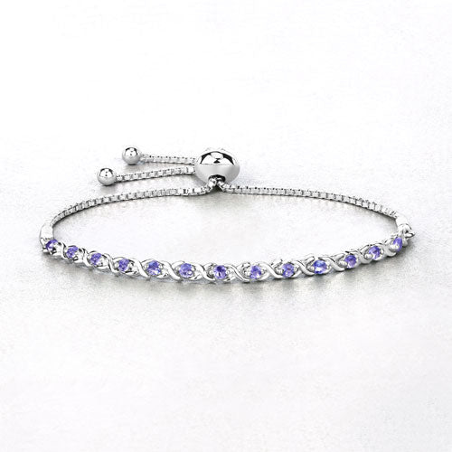 0.91 Carat Genuine Tanzanite .925 Sterling Silver Bracelet Bids.com