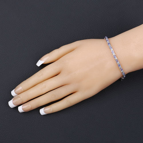 0.91 Carat Genuine Tanzanite .925 Sterling Silver Bracelet Bids.com