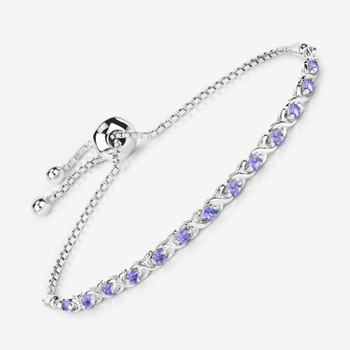 0.91 Carat Genuine Tanzanite .925 Sterling Silver Bracelet Bids.com