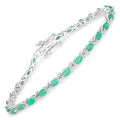 3.24 Carat Genuine Zambian Emerald .925 Sterling Silver Bracelet Bids.com