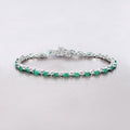 3.24 Carat Genuine Zambian Emerald .925 Sterling Silver Bracelet Bids.com