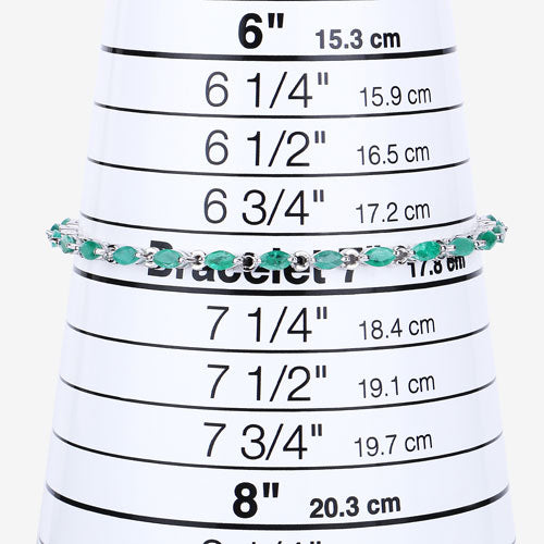 3.24 Carat Genuine Zambian Emerald .925 Sterling Silver Bracelet Bids.com