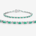3.24 Carat Genuine Zambian Emerald .925 Sterling Silver Bracelet Bids.com
