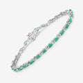3.24 Carat Genuine Zambian Emerald .925 Sterling Silver Bracelet Bids.com