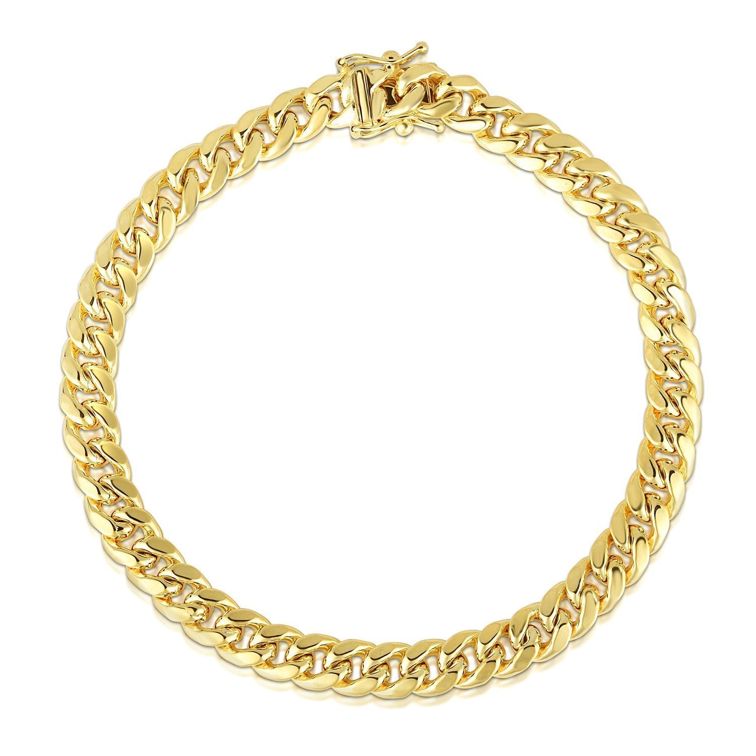 10.5mm 14k Yellow Gold Semi Solid Miami Cuban Bracelet Bids.com