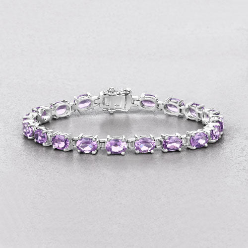 14.40 Carat Genuine Amethyst .925 Sterling Silver Bracelet Bids.com