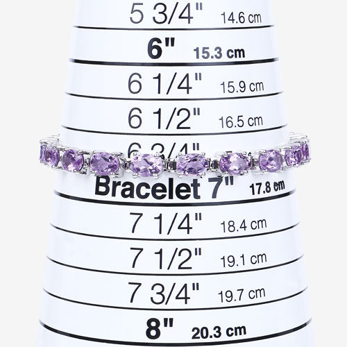 14.40 Carat Genuine Amethyst .925 Sterling Silver Bracelet Bids.com