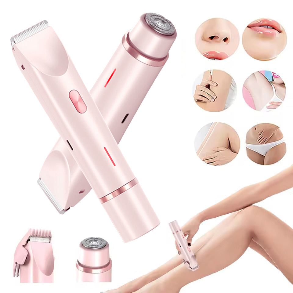 2 In 1 Hair Remover Women's Double Head Shaver Private Pubic Hair Trimmer Electric Razor Wet Dry Electric Body Hair Gilles Ak-100