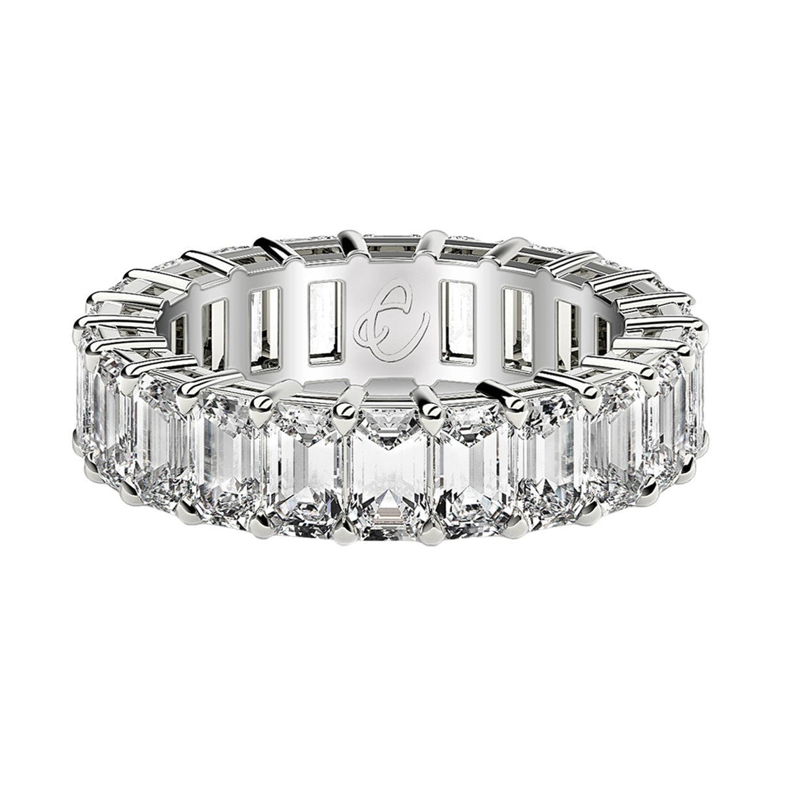 Emerald Cut Lab Grown Diamond Eternity Ring in 14k White Gold (4 cttw FG/VS2) Bids.com