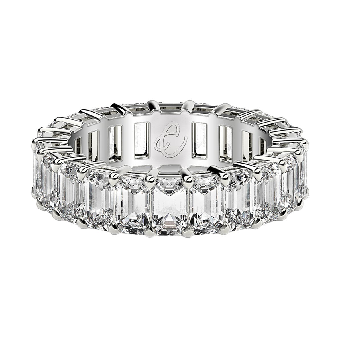 Emerald Cut Lab Grown Diamond Eternity Ring in 14k White Gold (4 cttw FG/VS2) Bids.com