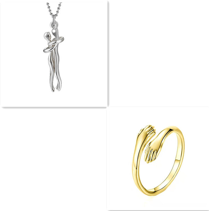 Love Hug Necklace Unisex Men Women Couple Jewelry Simple Temperament Clavicle Chain Valentines Day Lover Gift Gilles Family