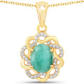 2.78 Carat Genuine Emerald and White Topaz .925 Sterling Silver Pendant Bids.com