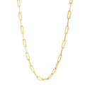 14k Yellow Gold Long Domed Paperclip Chain Necklace (4.80 mm) Bids.com