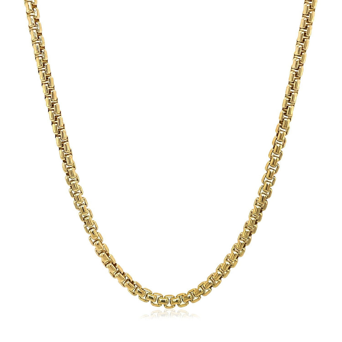 14k Yellow Gold Solid Round Box Chain 2.5 mm Bids.com